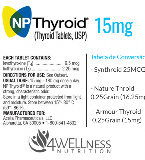label Np thyroid Nature Throid 15mg 4wellness