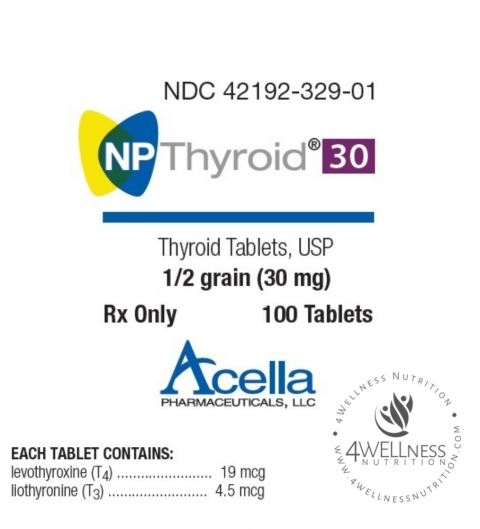 NP-Thyroid-label-Acella-Labs-4wellness-30mg Nature Throid